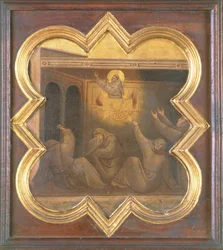 Objawienie św. Franciszka w rydwanie ognia (tempera na panelu)